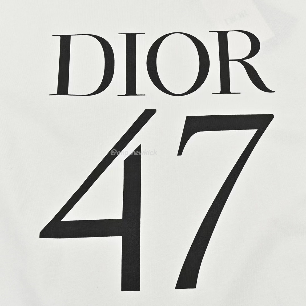 Dior Wide Body Bamboo Pure Cotton Plain Weave Fabric T Shirt White Navy (9) - newkick.vip